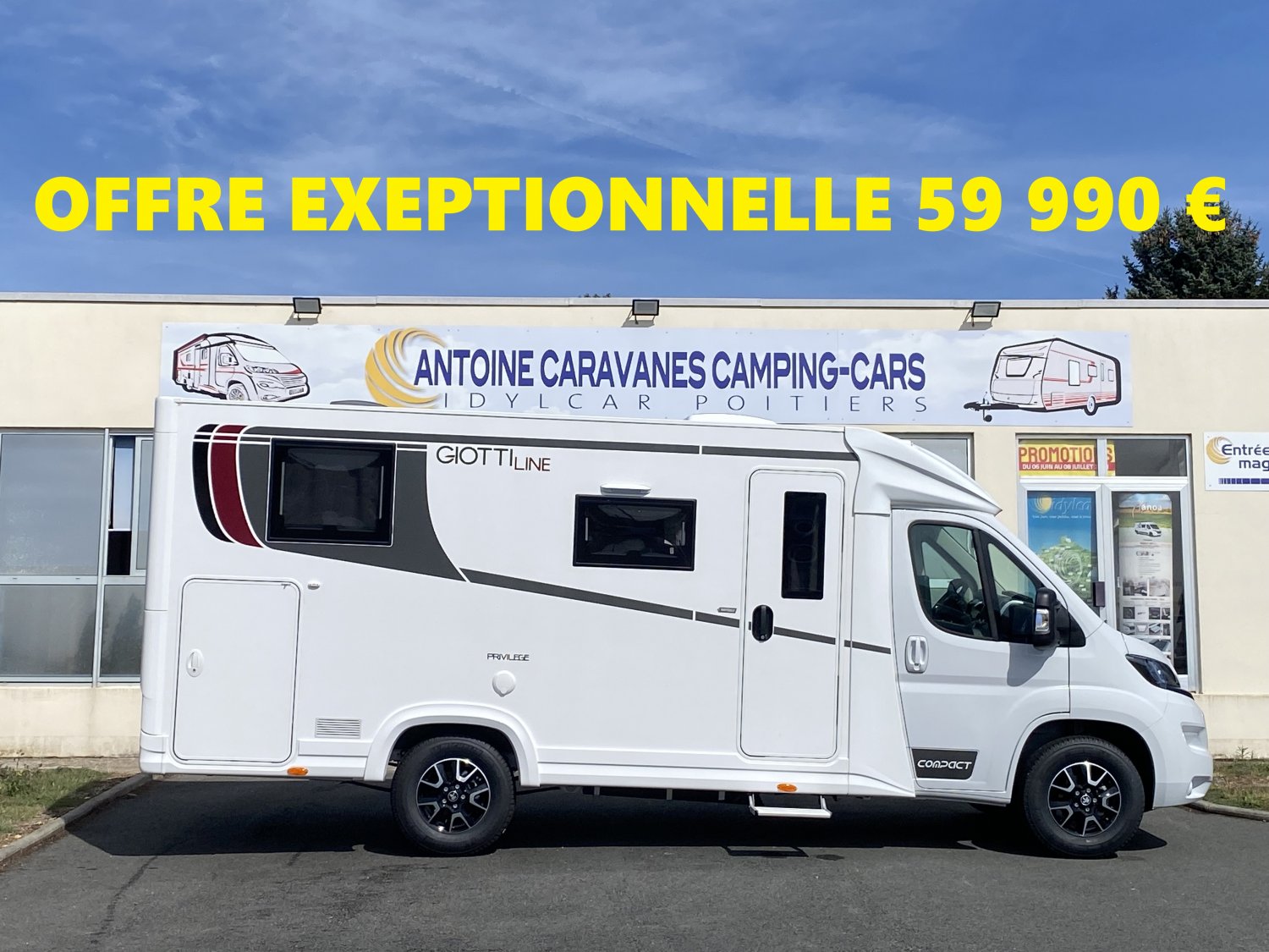 Antoine Caravanes et Camping Car - Giottiline Compact c 66 à 59 990 € au lieu de 67 096 €
